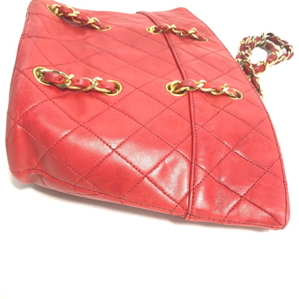 CHANEL Vintage Red Lambskin Leather Shoulder Bag - Picture 5 of 12